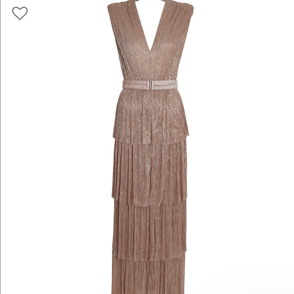Sabina Musayev Skylar Plisse Luxe Gown Size XS